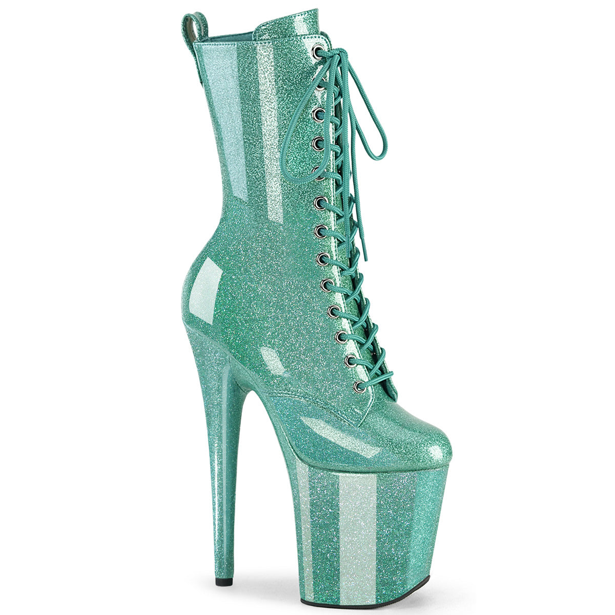 Pleasers Flamingo-1040Gp - Aqua Glitter Pat/M