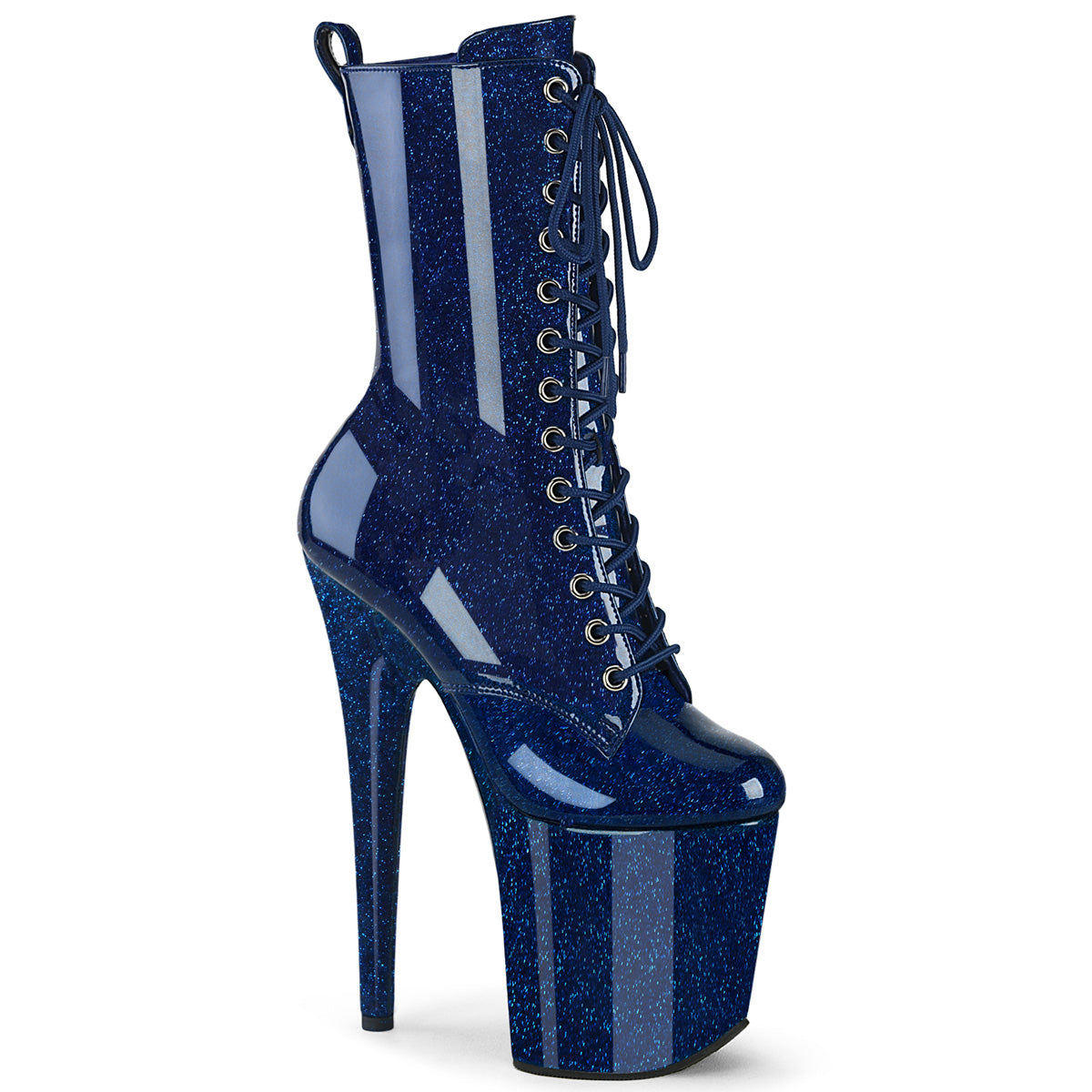 Pleasers Flamingo-1040Gp - Navy Blue Glitter Pat/M