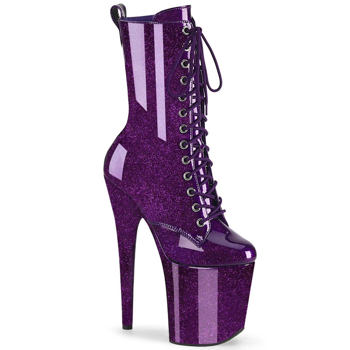 Pleasers Flamingo-1040Gp - Purple Glitter Pat/M