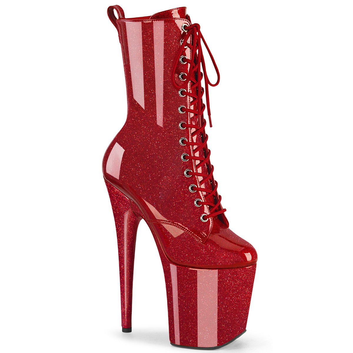 Pleasers Flamingo-1040Gp - Ruby Red Glitter Pat/M
