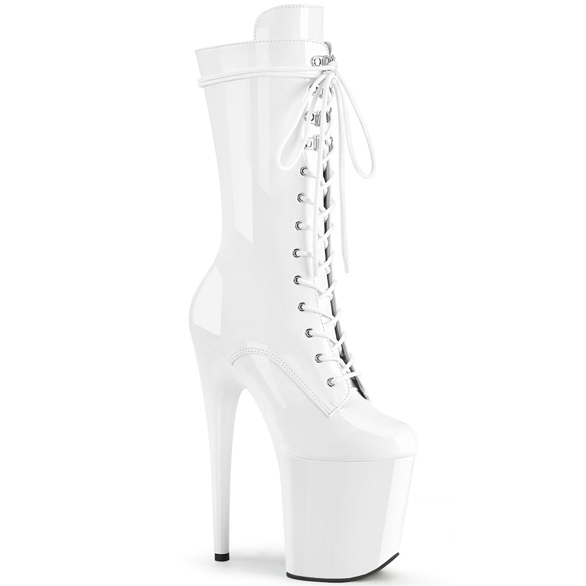 Pleasers Flamingo-1050 - Wht Pat/Wht