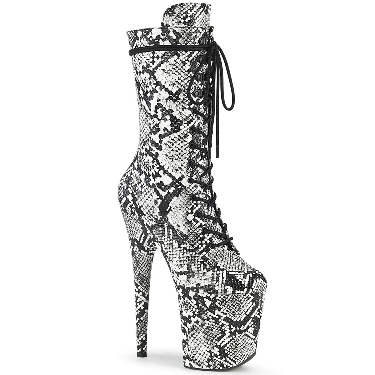 Pleasers Flamingo-1050Sp - Blk-Wht Snake Print/Blk-Wht Snake Print