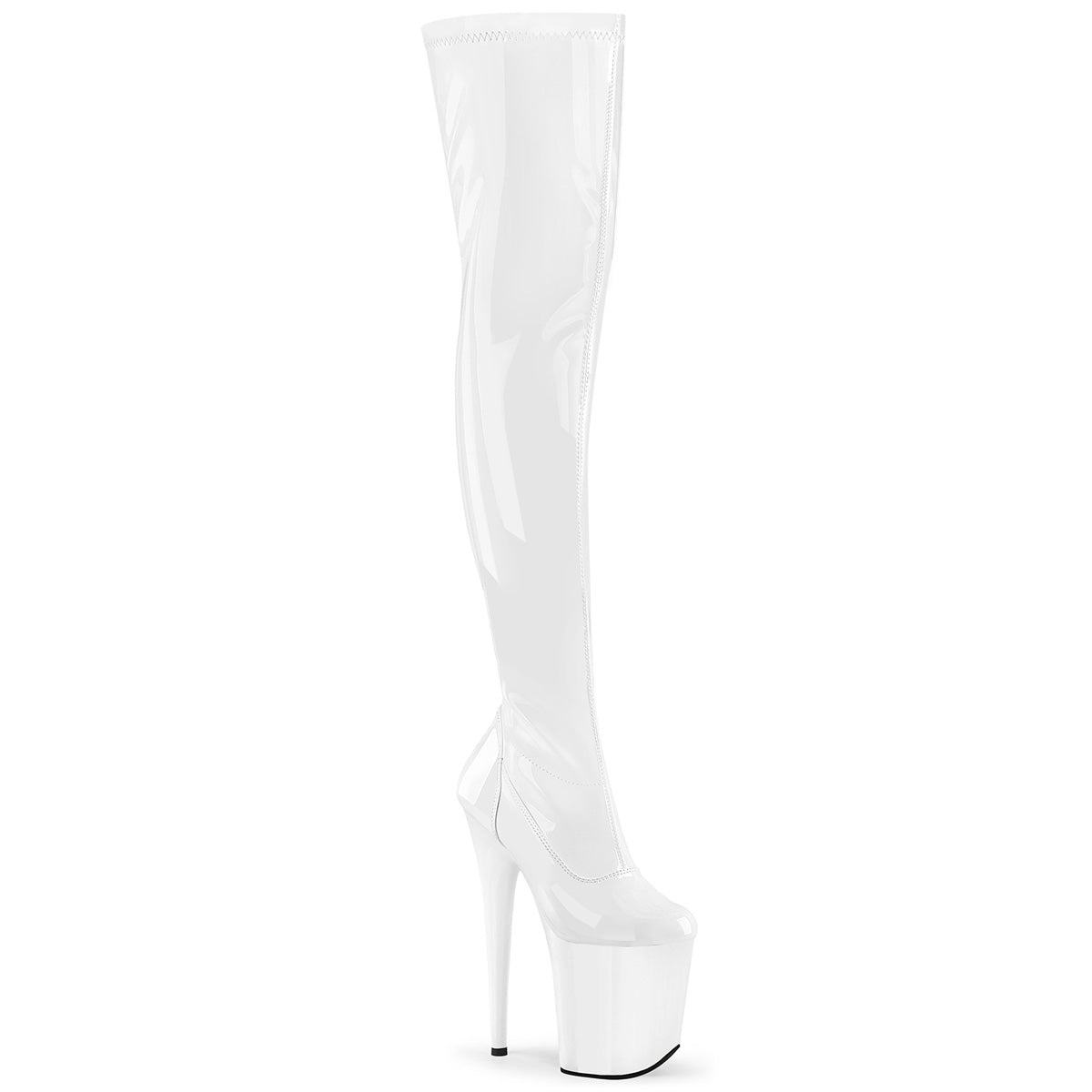 Pleasers Flamingo-3000 - Wht Str Pat/Wht