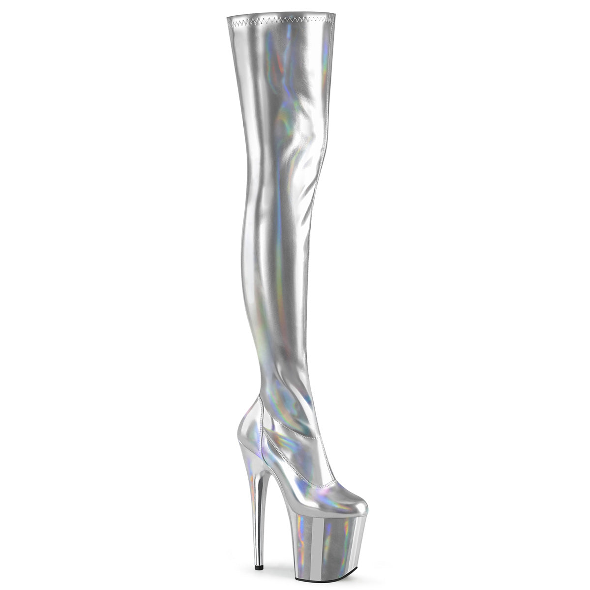 Pleasers Flamingo-3000Hwr - Slv Str. Holo/Slv Holo