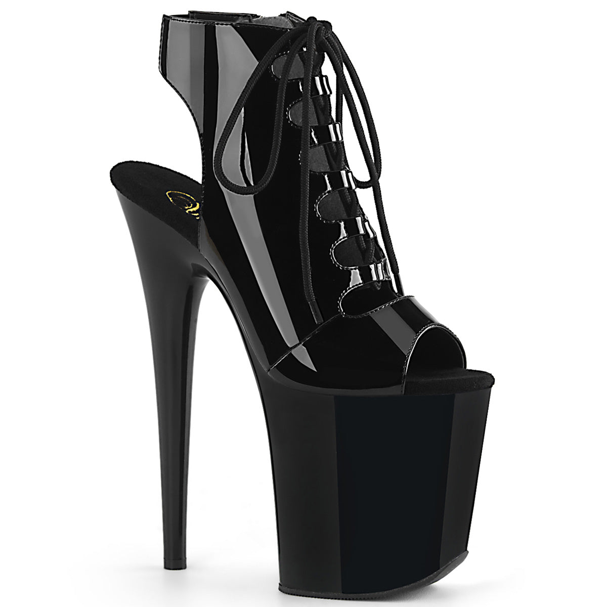 Pleasers Flamingo-800-20 - Blk Pat/Blk