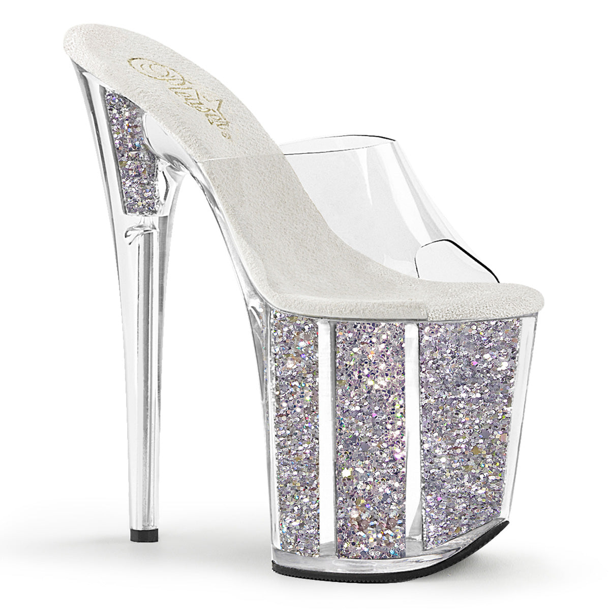 Pleasers Flamingo-801G - Clr/Slv Multi Glitter