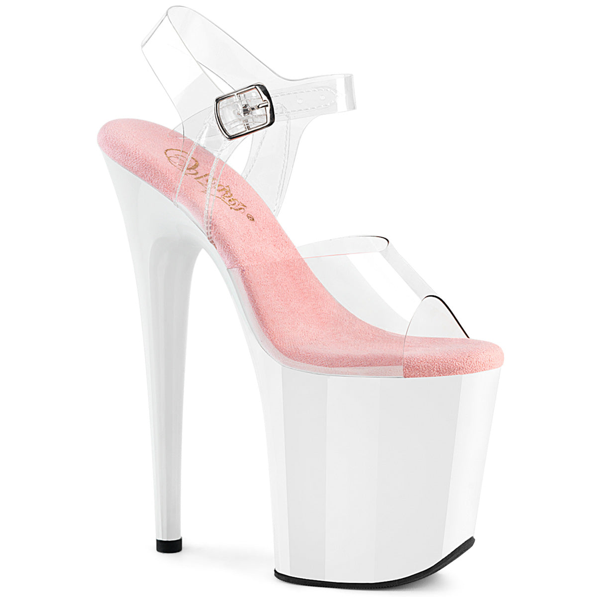 Pleasers Flamingo-808 - Clr-B. Pink/Wht