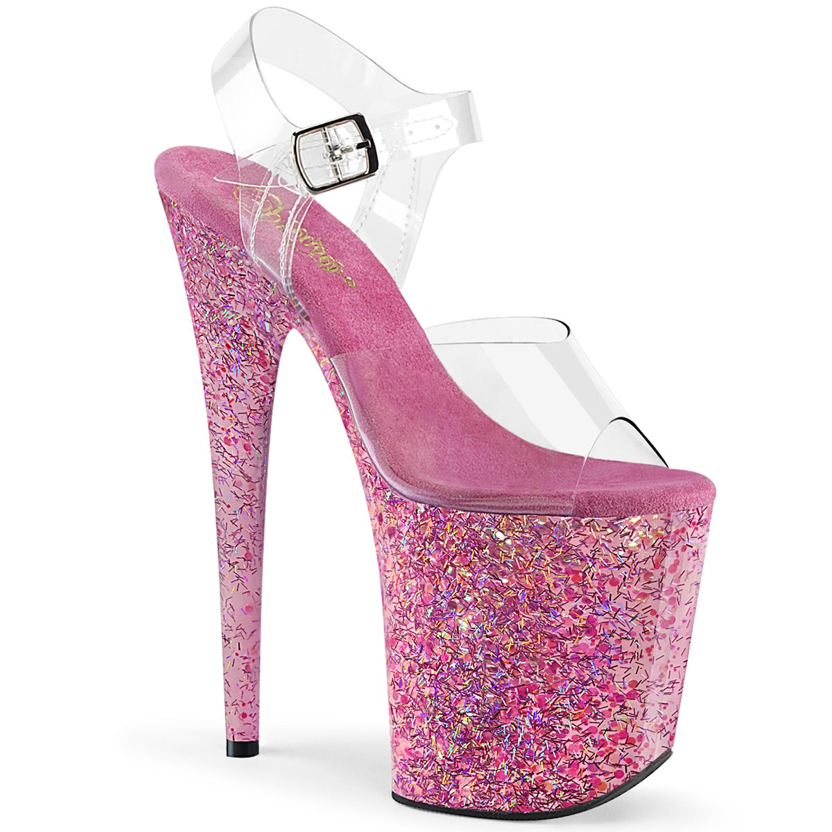 Pleasers Flamingo-808Cf - Clr/Pink Confetti