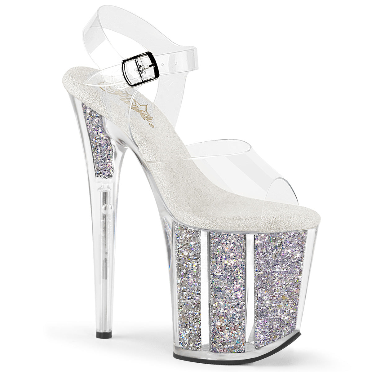 Pleasers Flamingo-808G - Clr/Slv Multi Gltr