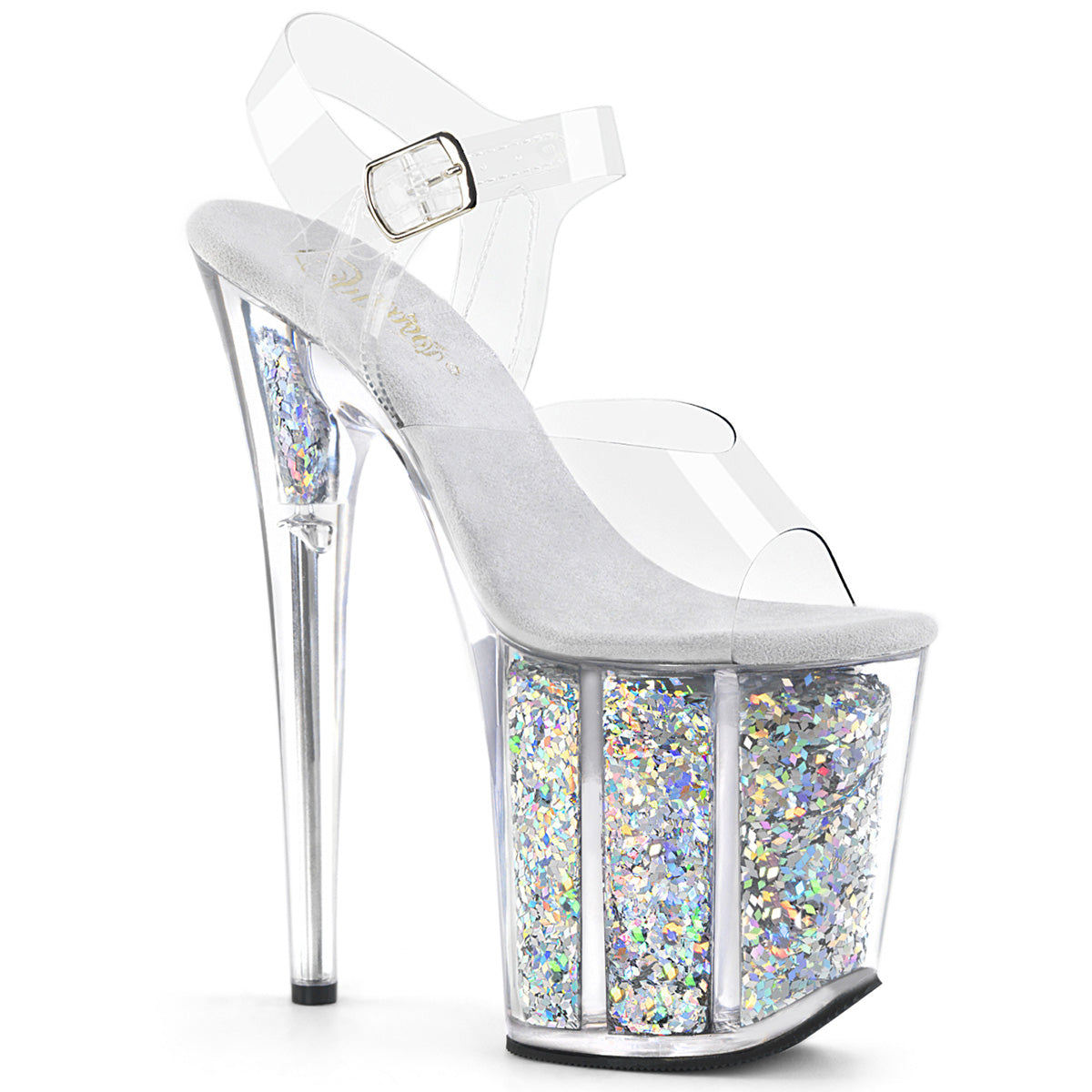 Pleasers Flamingo-808Gf - Clr/Slv Multi Glitter