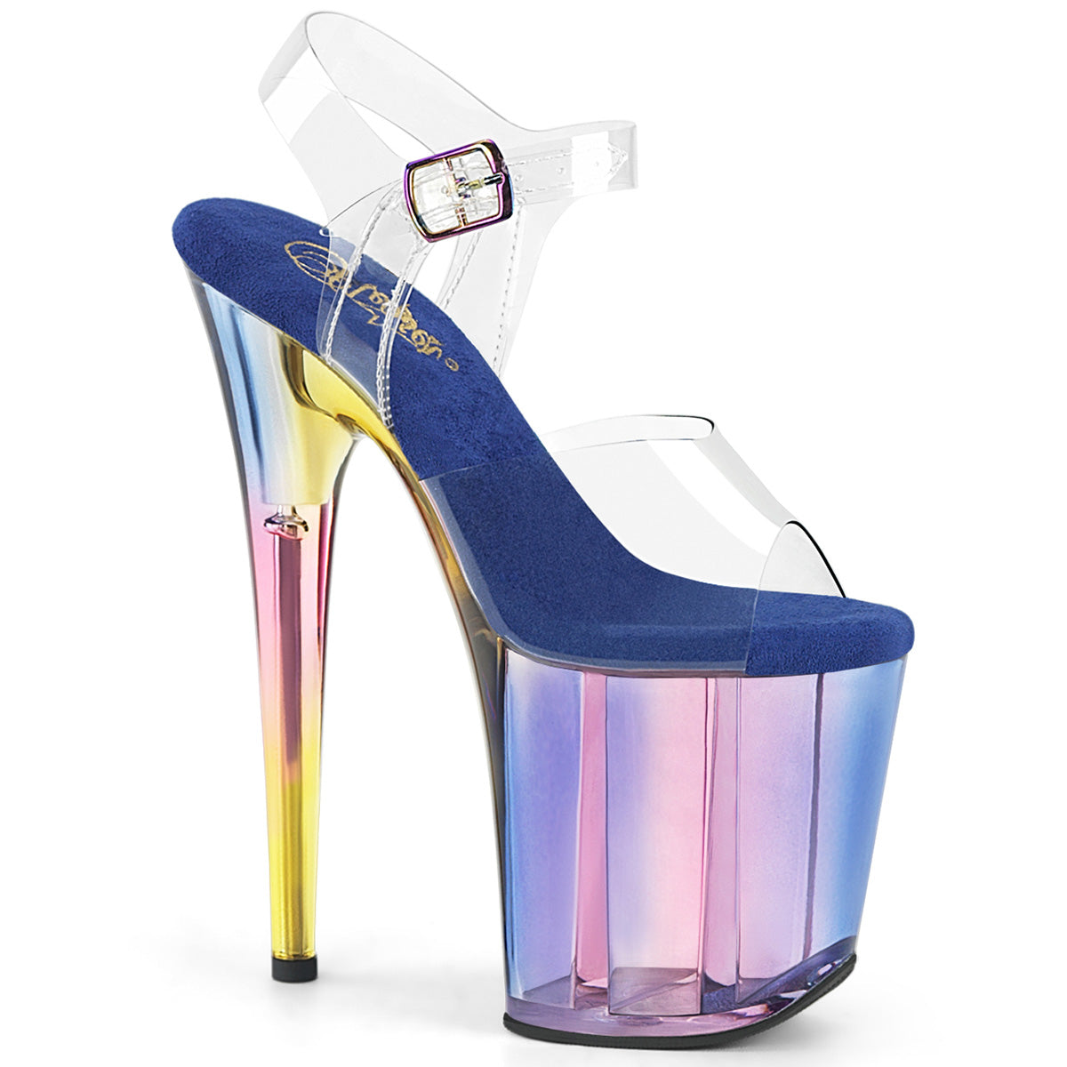 Pleasers Flamingo-808Ht - Clr/Blue Multi Tinted