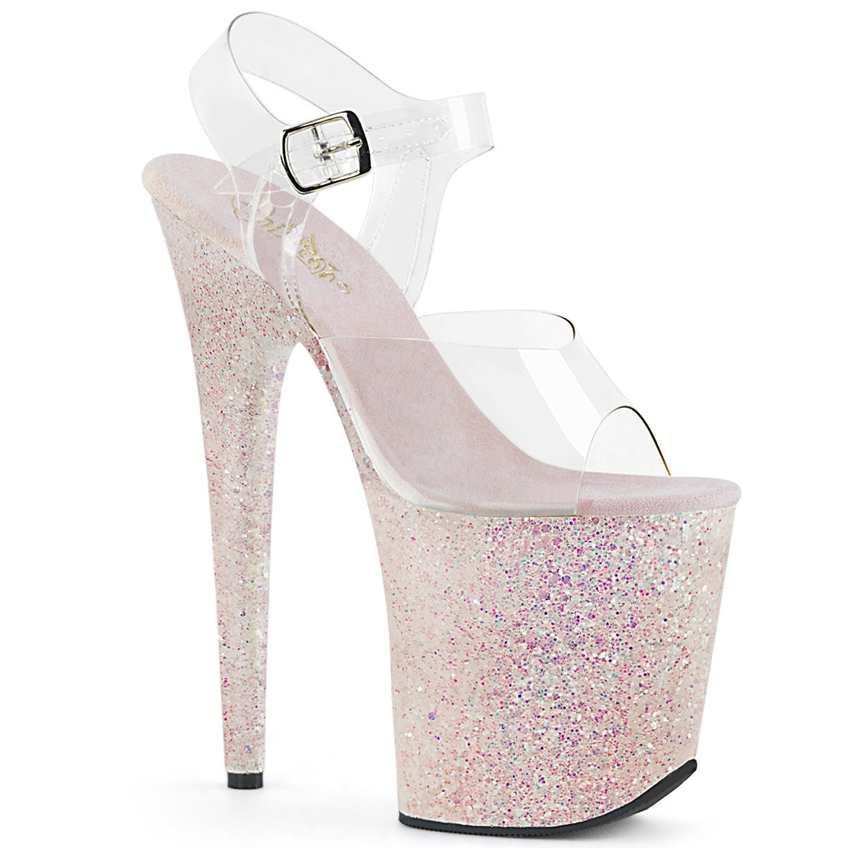 Pleasers Flamingo-808Lg - Clr/Opal Multi Glitter