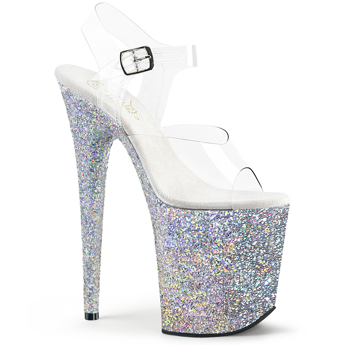 Pleasers Flamingo-808Lg - Clr/Slv Multi Glitter