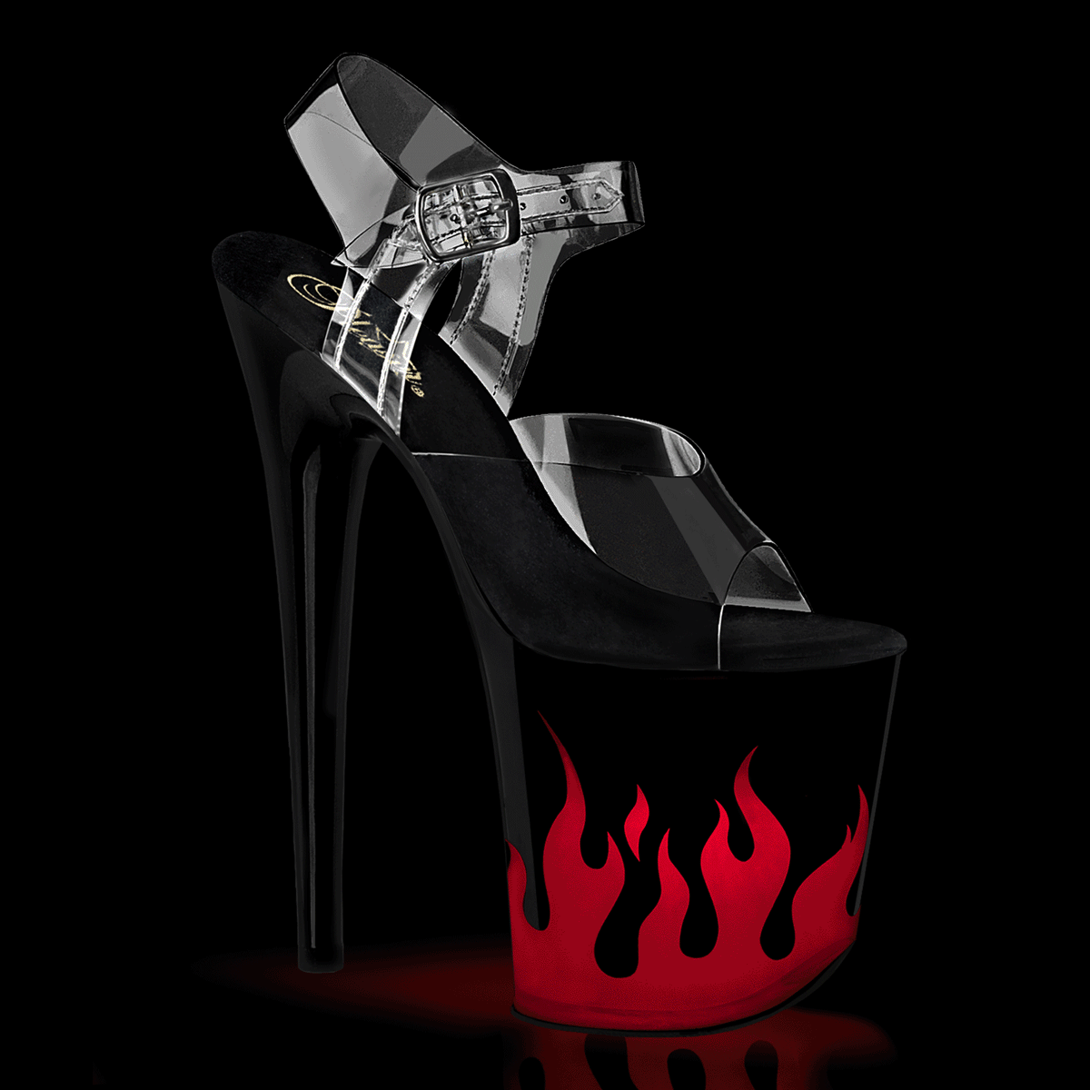 Pleasers Flamingo-808Nlfl - Clr/Blk-Red