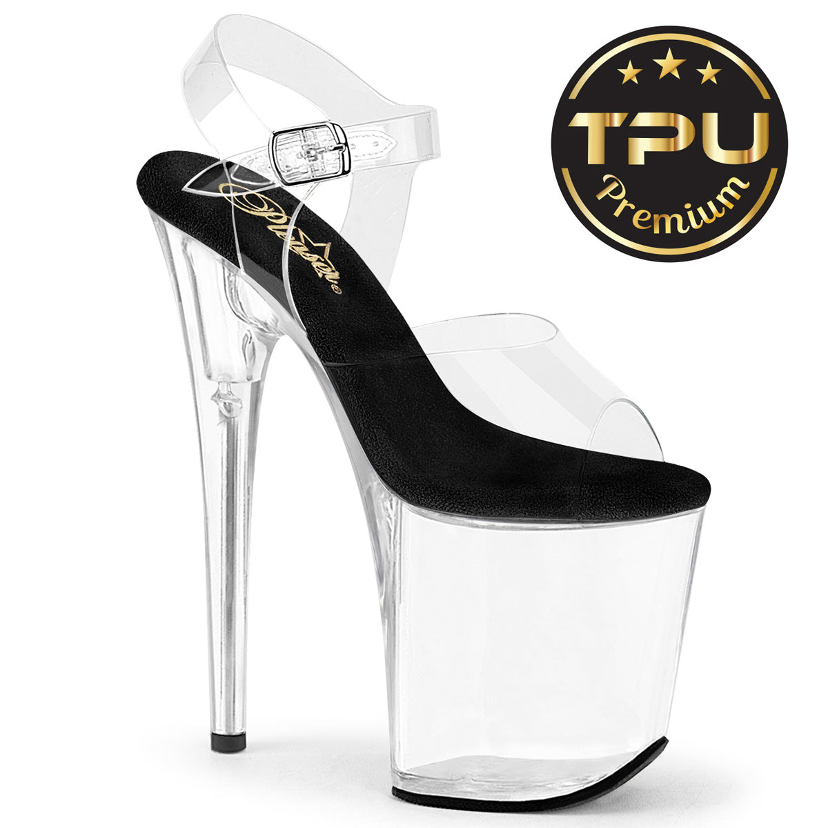 Pleasers Flamingo-808Prem - Clr TPU-Blk/Clr