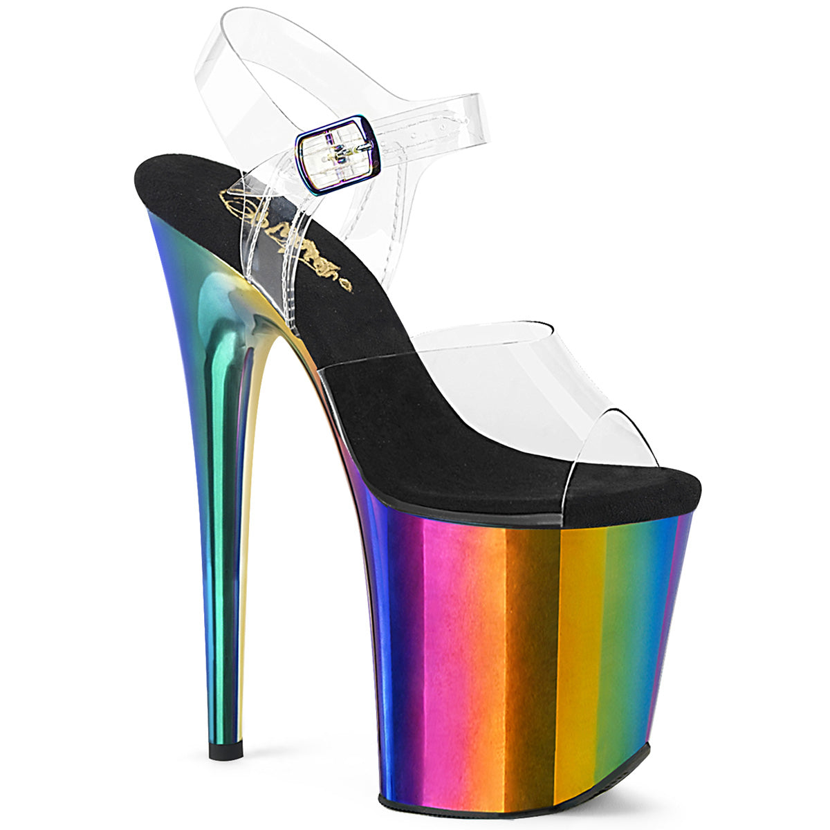 Pleasers Flamingo-808Rc - Clr/Rainbow Chrome