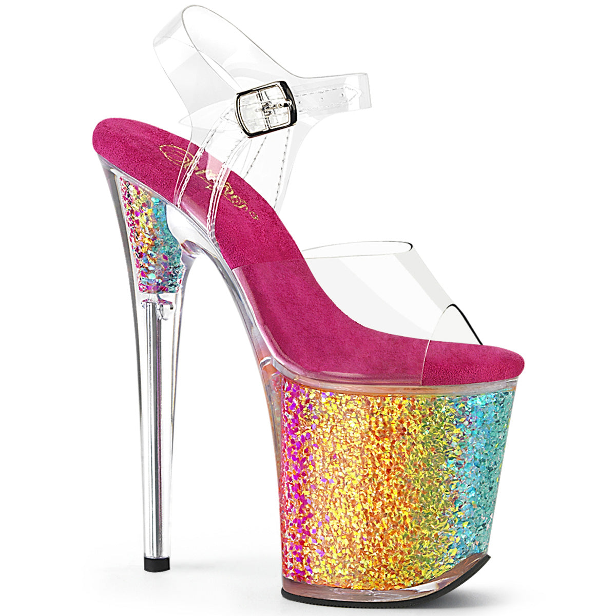 Pleasers Flamingo-808Rg-02 - Clr/Rainbow Confetti