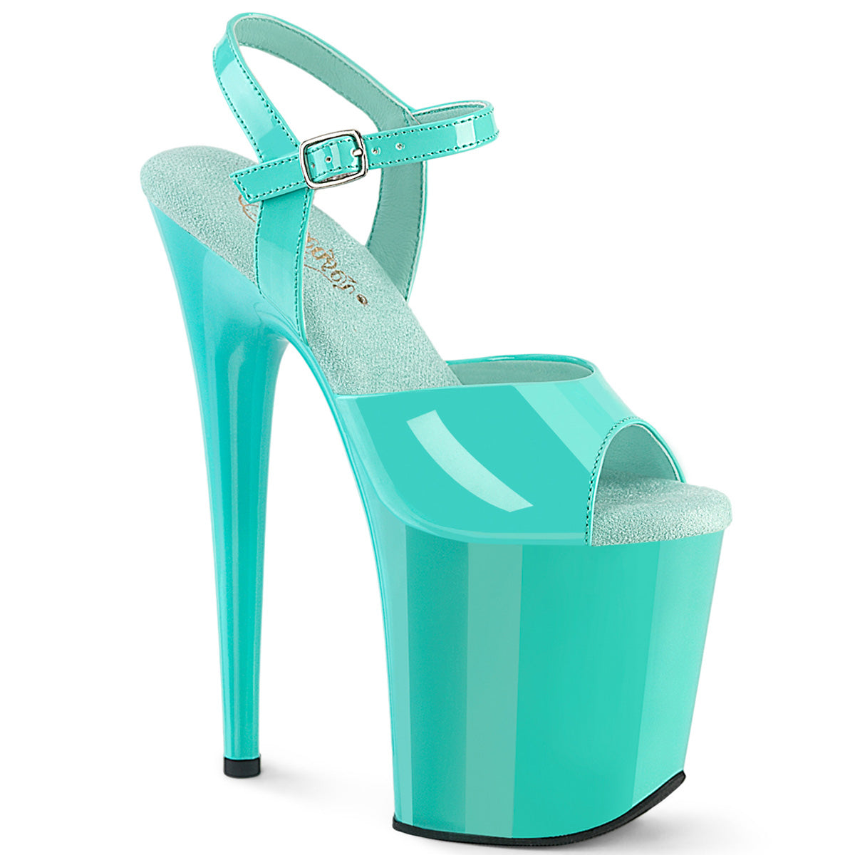 Pleasers Flamingo-809 - Aqua Pat/Aqua