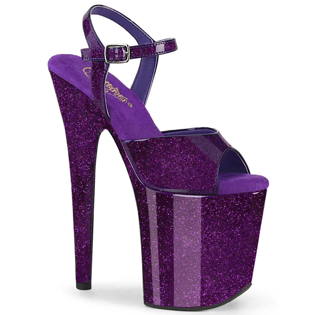 Pleasers Flamingo-809Gp - Purple Glitter Pat/M
