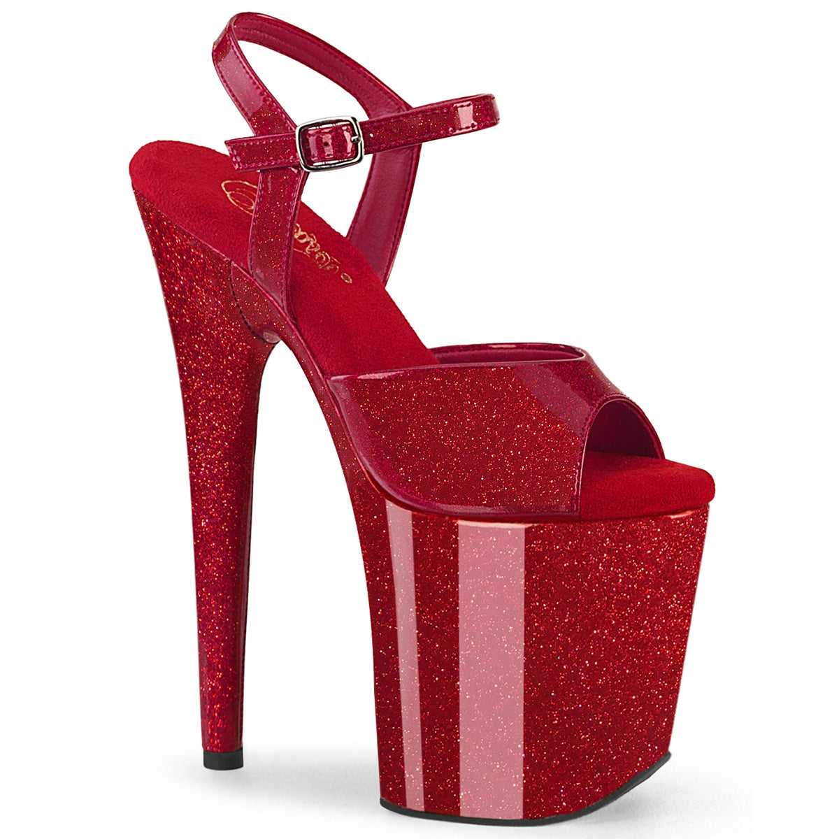 Pleasers Flamingo-809Gp - Ruby Red Glitter Pat/M
