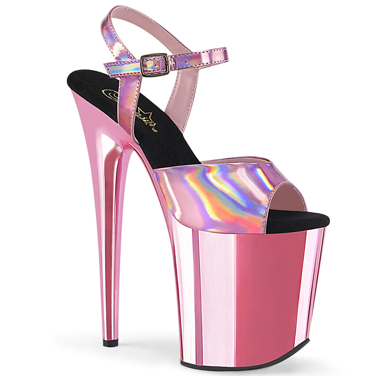 Pleasers Flamingo-809Hg - B. Pink Hologram/B. Pink Chrome
