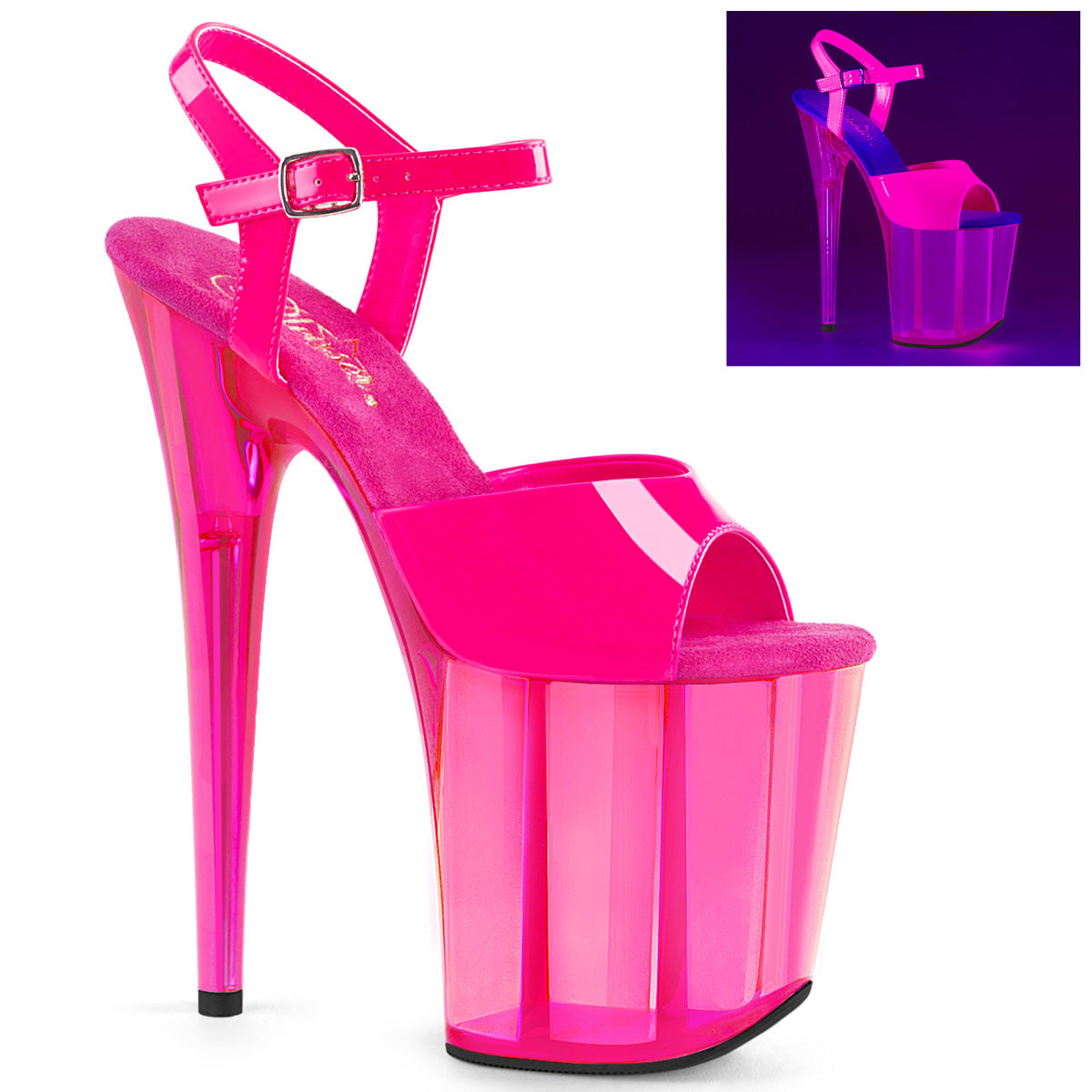 Pleasers Flamingo-809Uvt - Neon H. Pink Pat/H. Pink Tinted