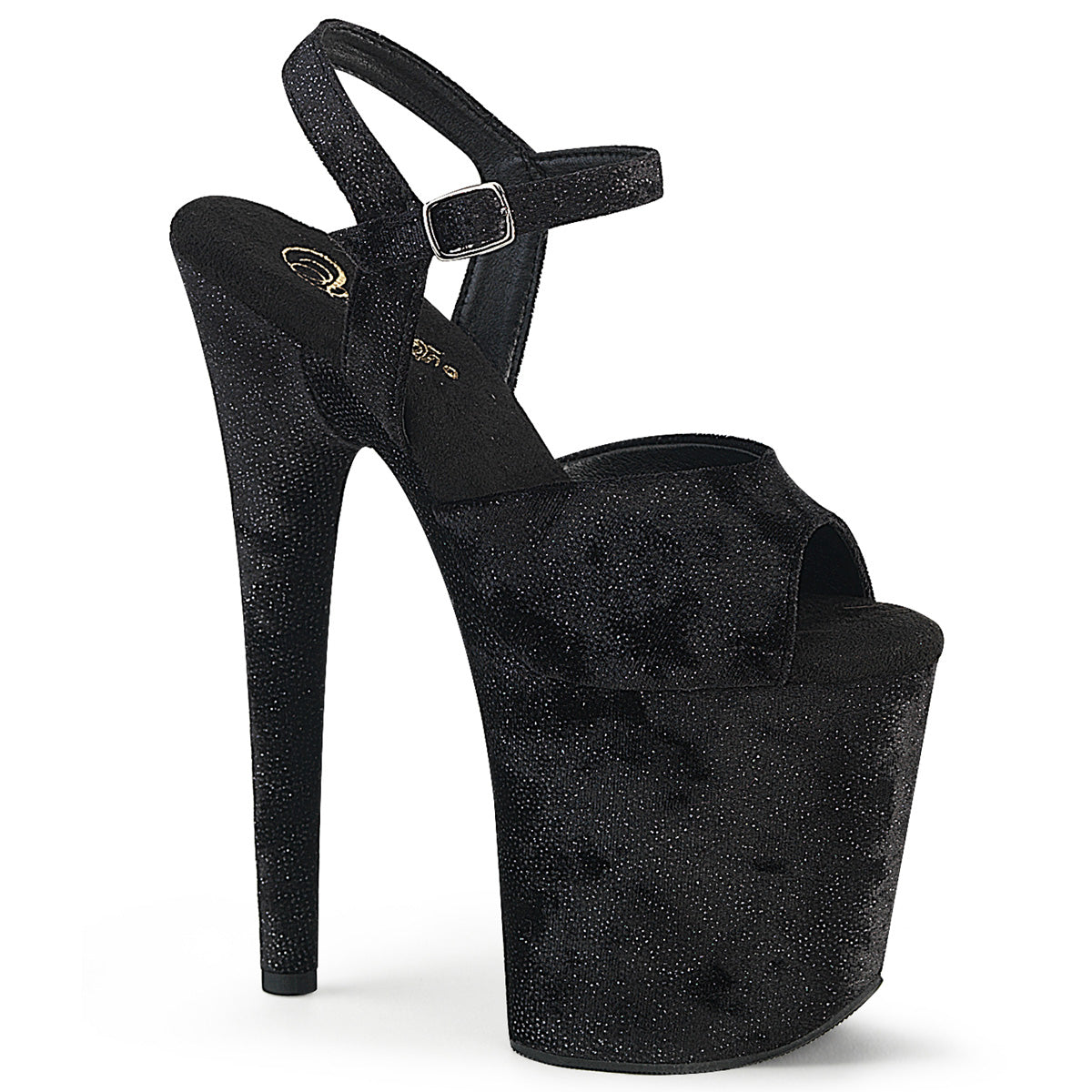 Pleasers Flamingo-809Wr - Blk Shimmering Fabric/Blk