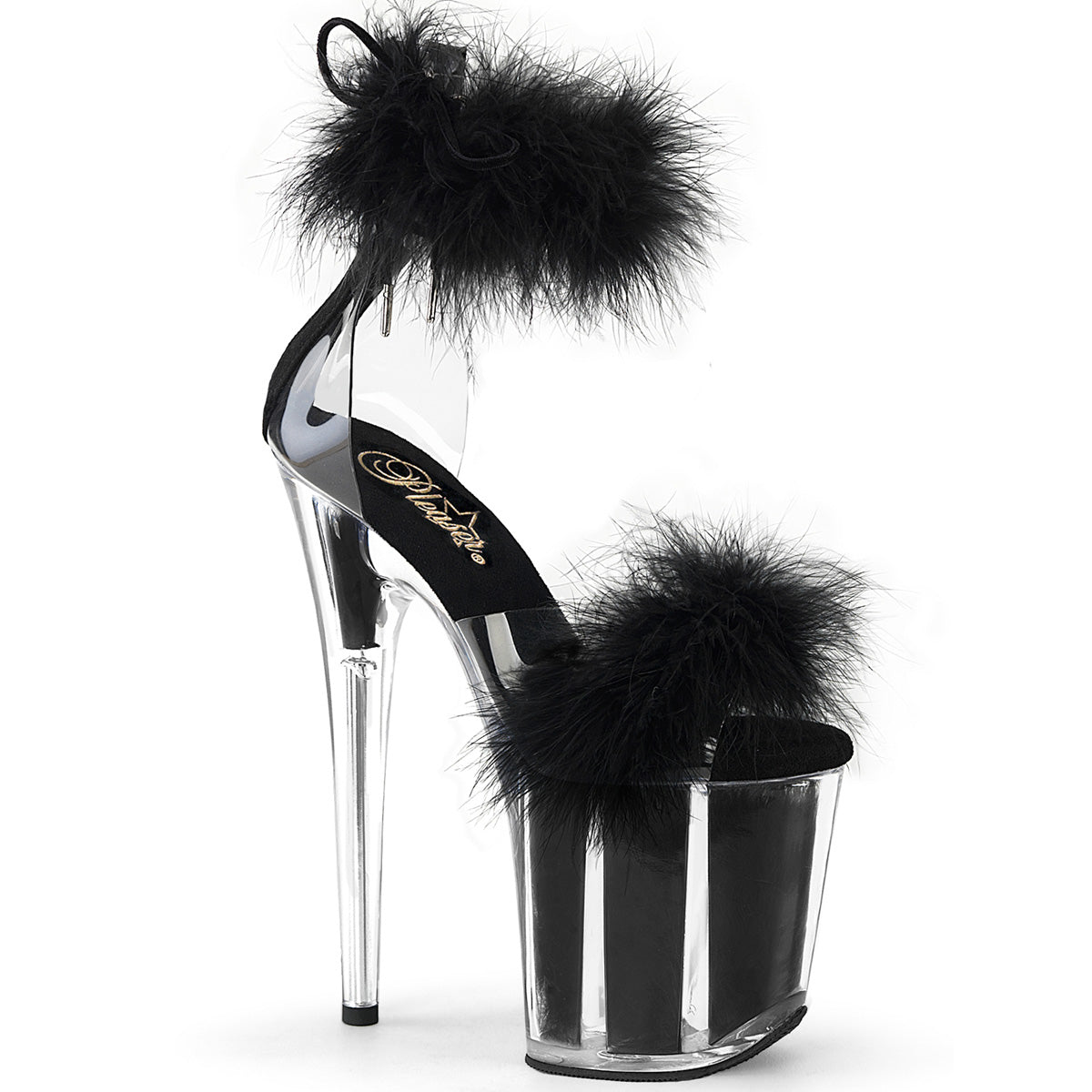 Pleasers Flamingo-824F - Clr-Blk Fur/M