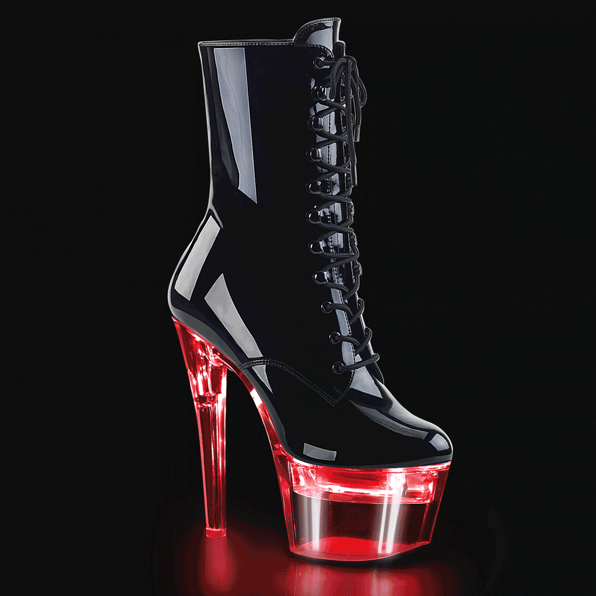 Pleasers Flashdance-1020-7 - Blk Pat/Clr