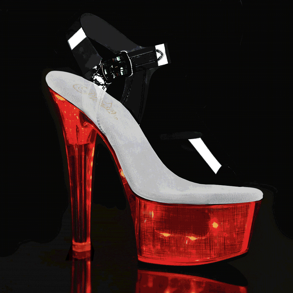 Pleasers Flashdance-608Ch - Clr/Slv Hologram