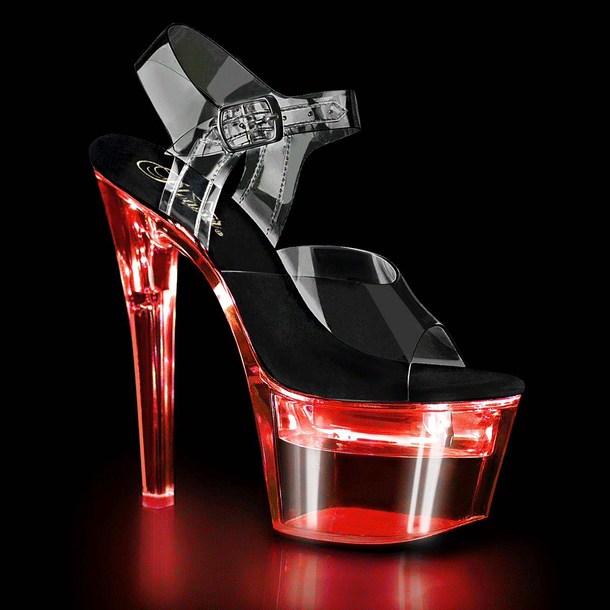 Pleasers Flashdance-708 - Clr-Blk/Clr
