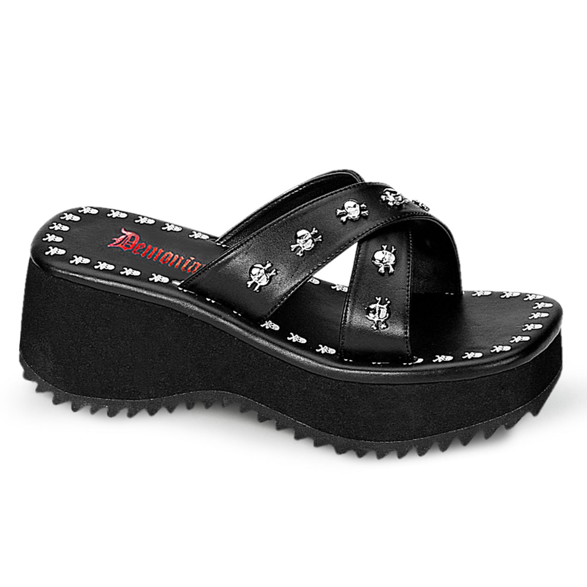 Demonia Flip-05 - Blk Vegan Leather