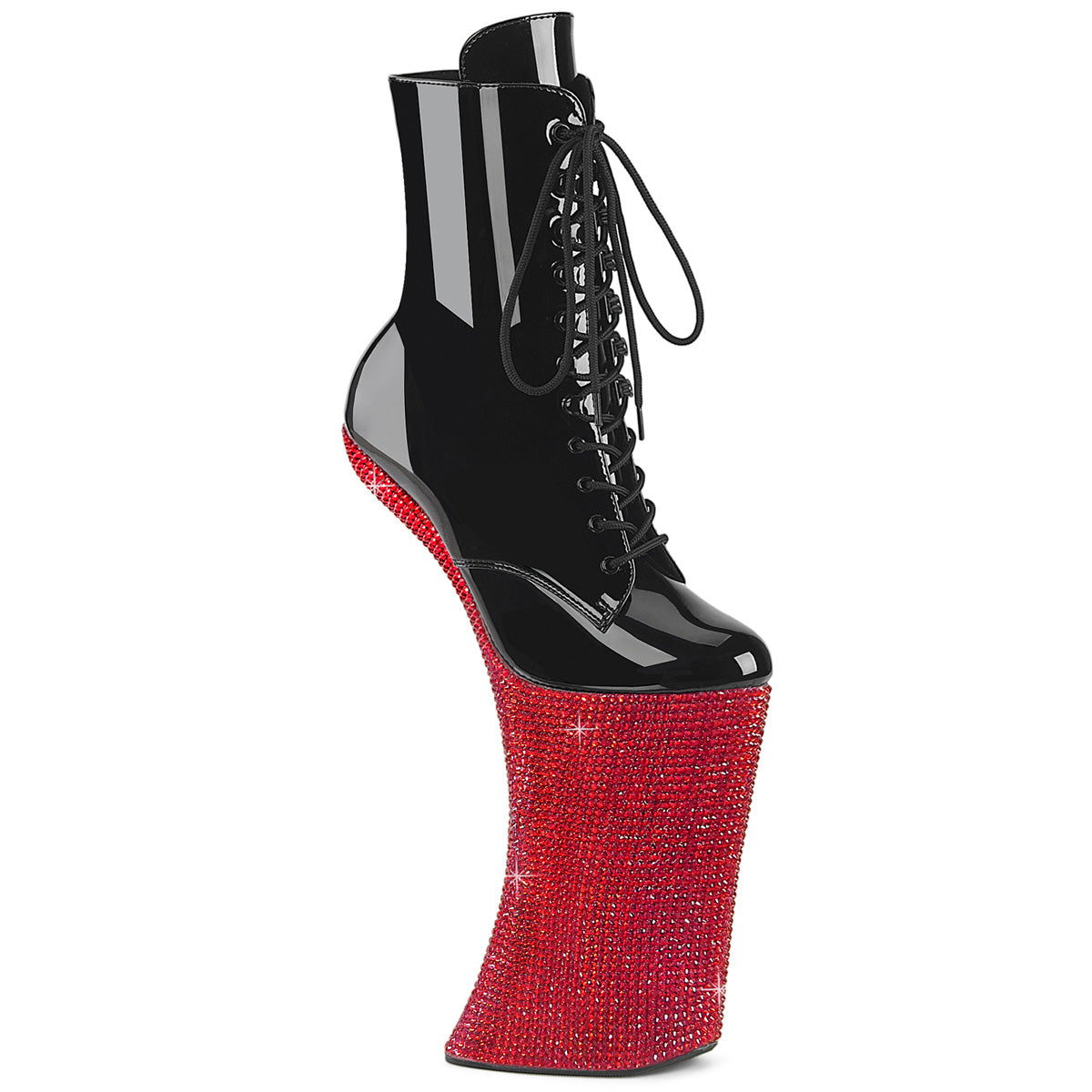 Pleasers Forbidden-1020Bej - Blk Pat/Red RS