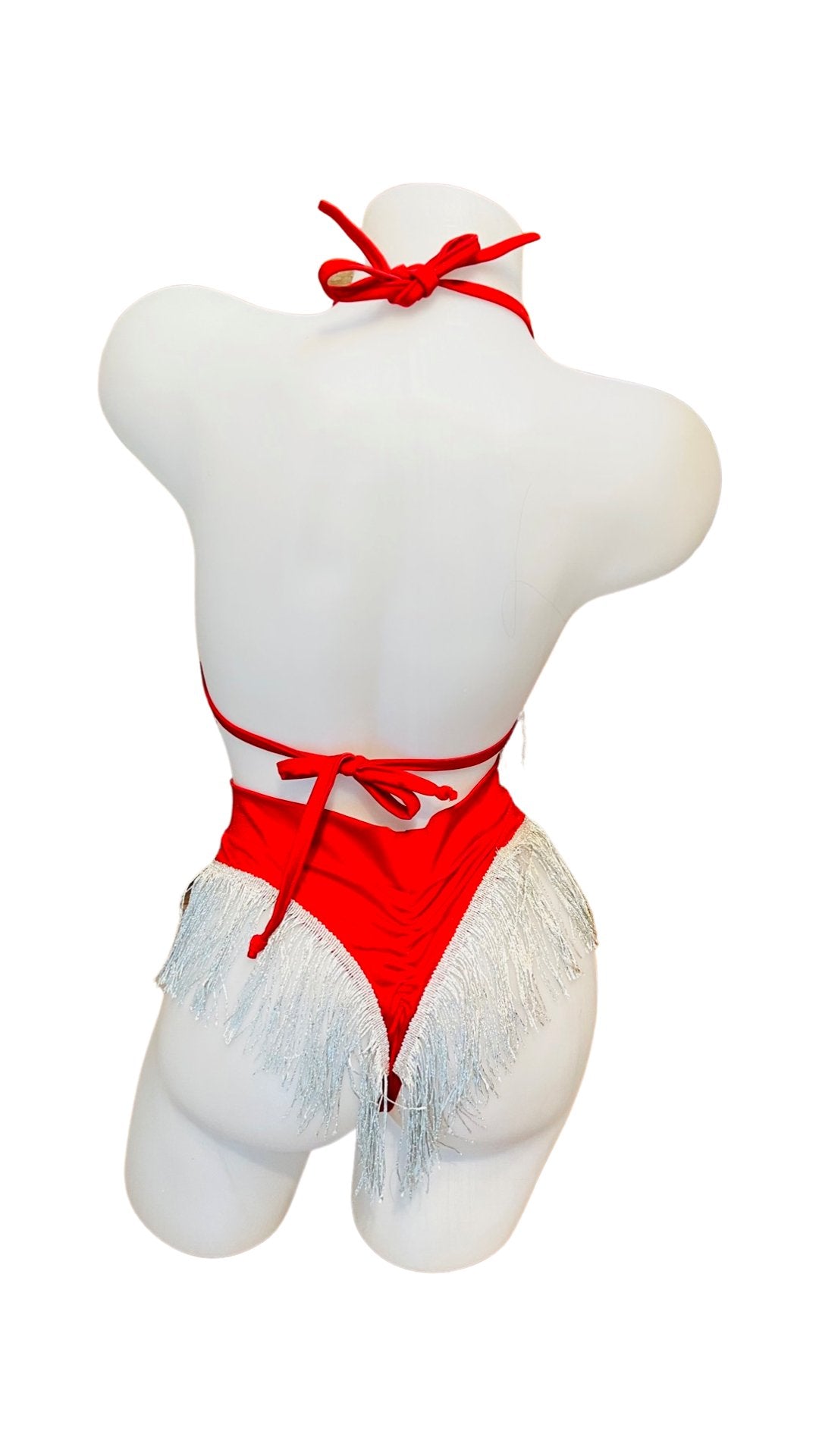 Fringe High Waist Bikini Set Red - Model Express VancouverBikini