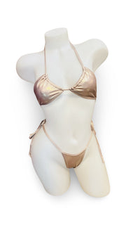 Fun Tie Bikini Set Metallic Champagne - Model Express VancouverLingerie