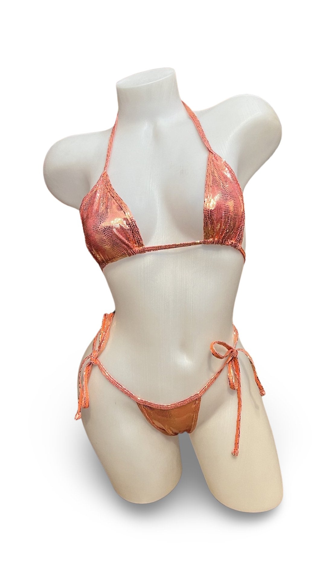 Fun Tie Bikini Set Metallic Copper - Model Express VancouverLingerie