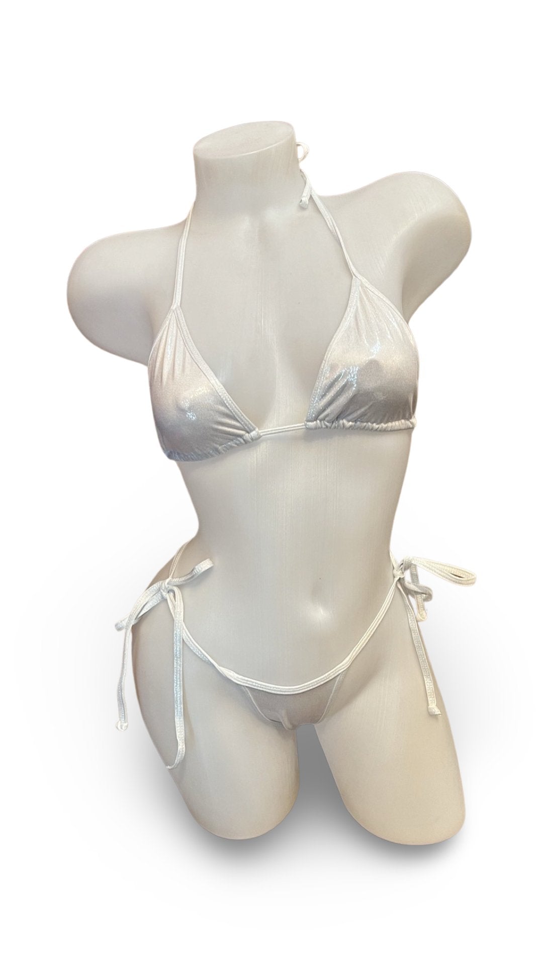 Fun Tie Bikini Set Metallic White - Model Express VancouverLingerie