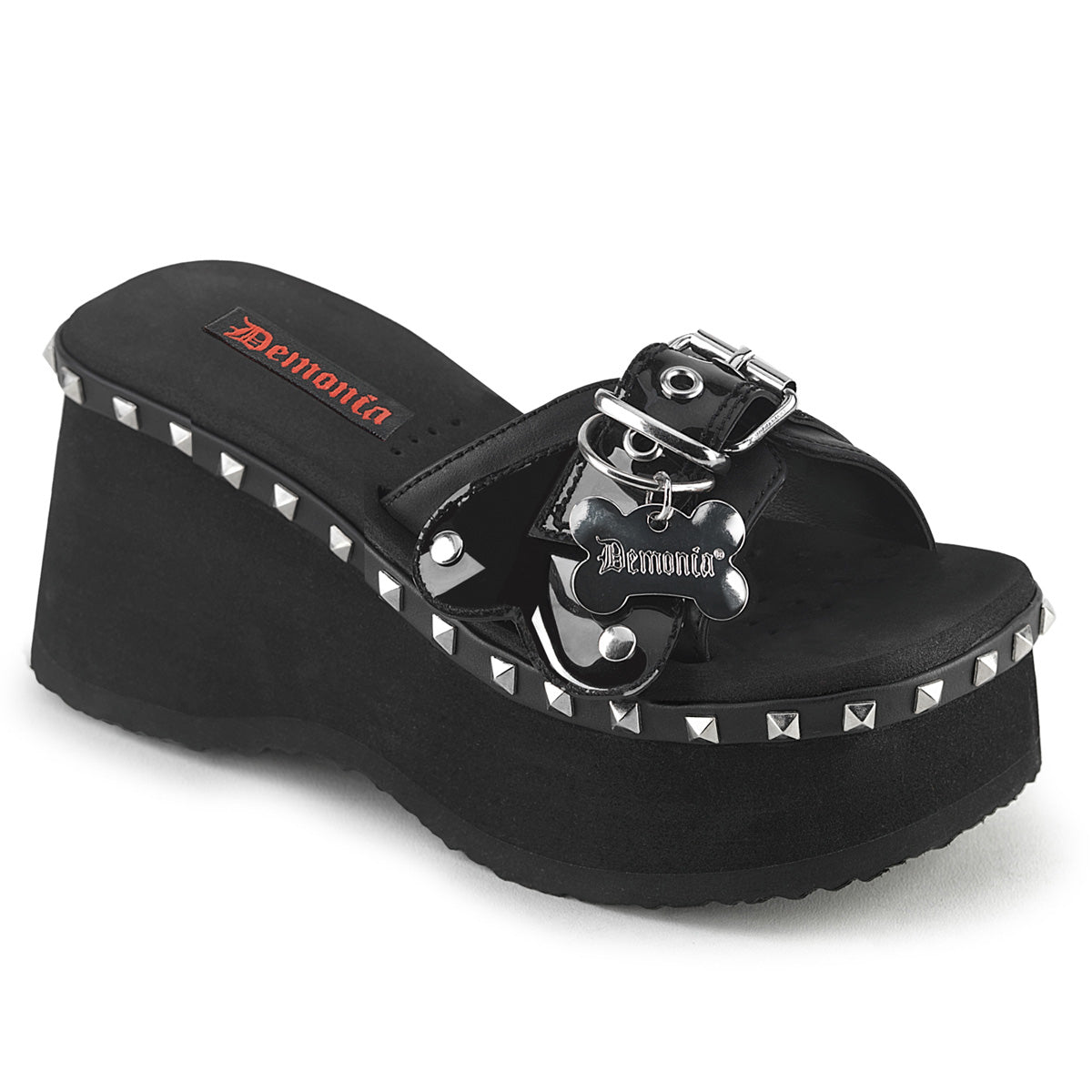 Demonia Funn-28 - Blk Smoke TPU- Vegan Leather