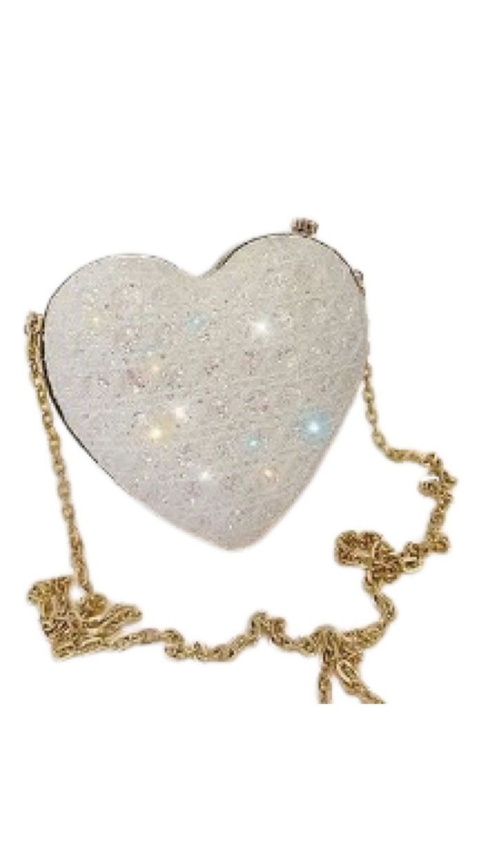 Glitter Heart Bag White - Model Express VancouverAccessories