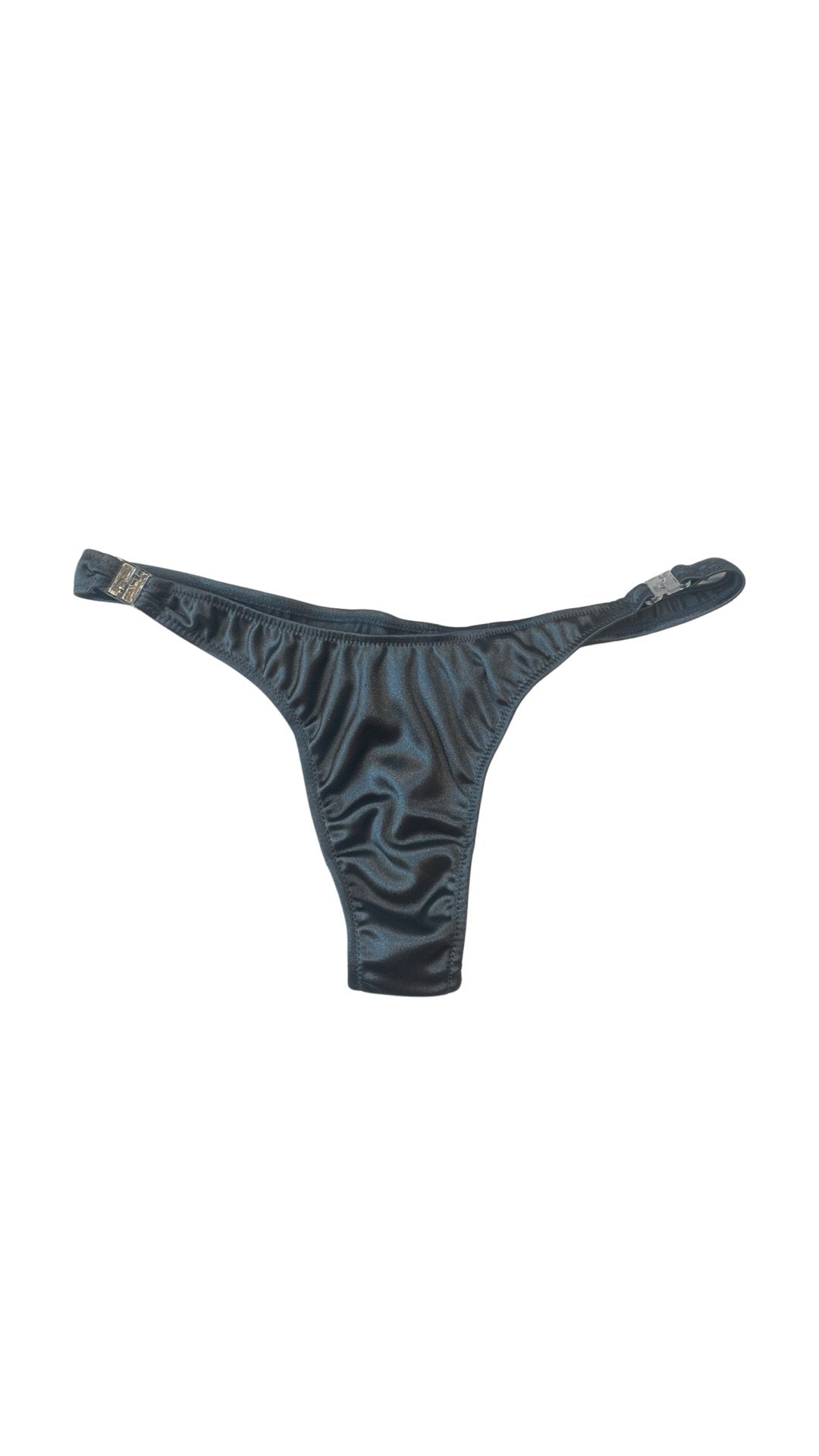 Glossy T-Back Detachable Thong - Charcoal - Model Express VancouverBikini