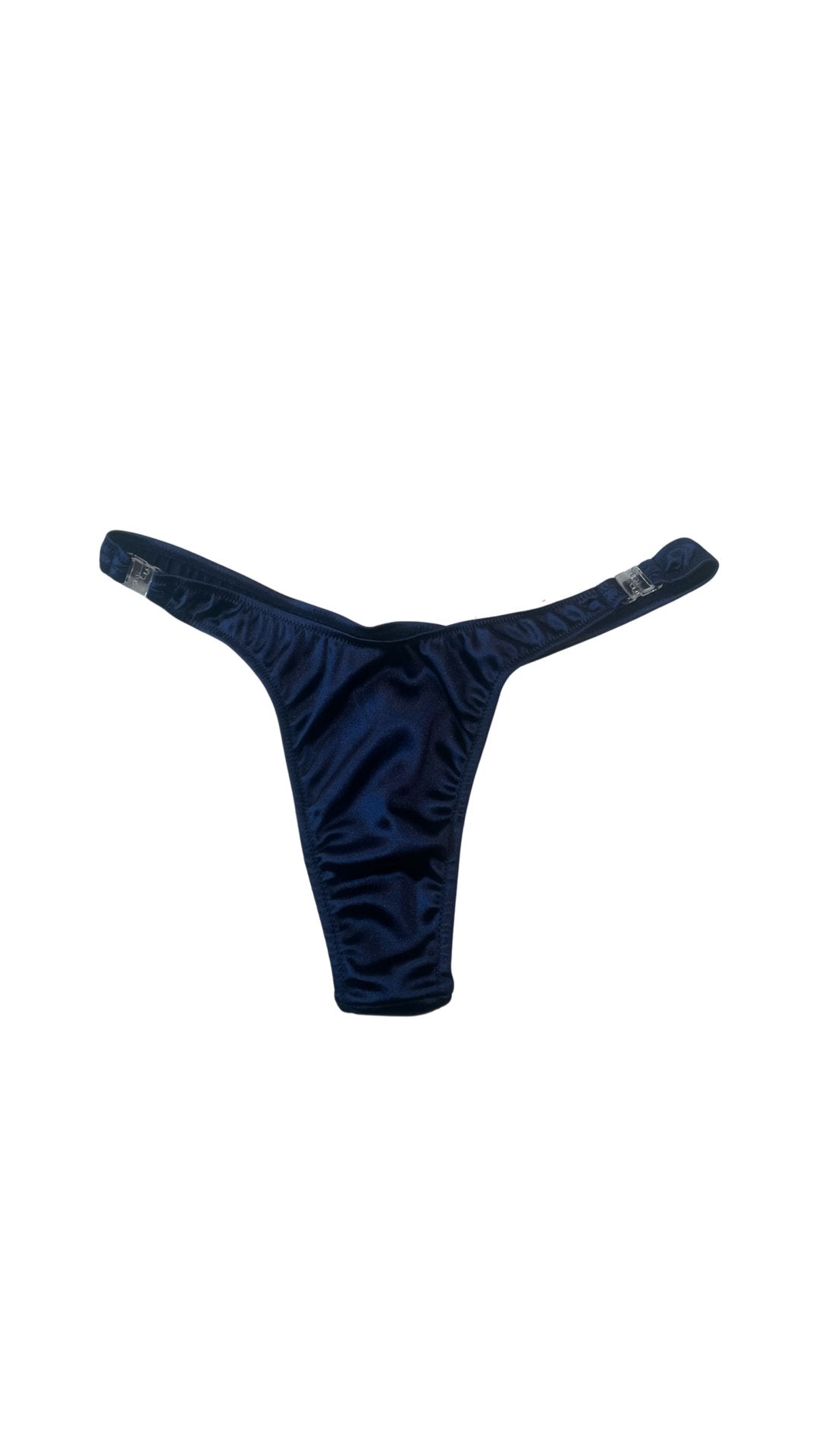 Glossy T-Back Detachable Thong - Navy - Model Express VancouverBikini