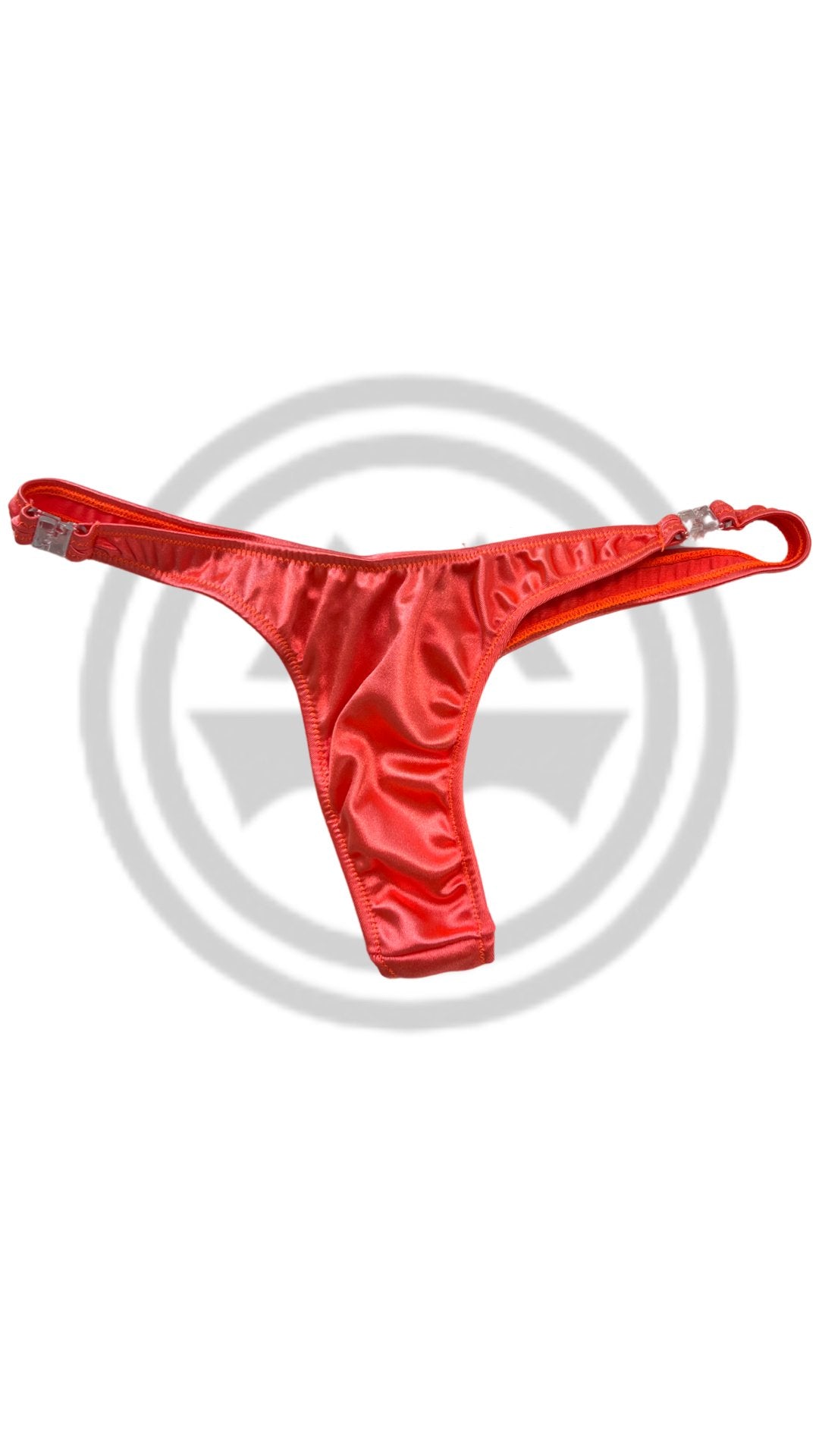 Glossy T-Back Detachable Thong - Orange - Model Express VancouverBikini