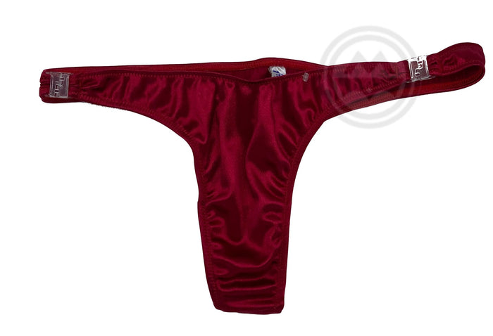 Glossy T-Back Detachable Thong - Red - Model Express VancouverBikini