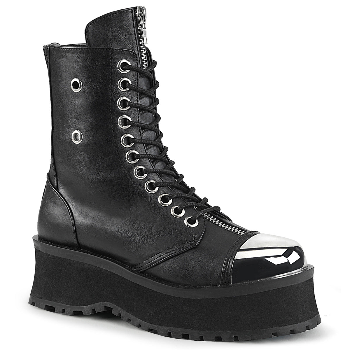 Demonia Gravedigger-10 - Blk Vegan Leather