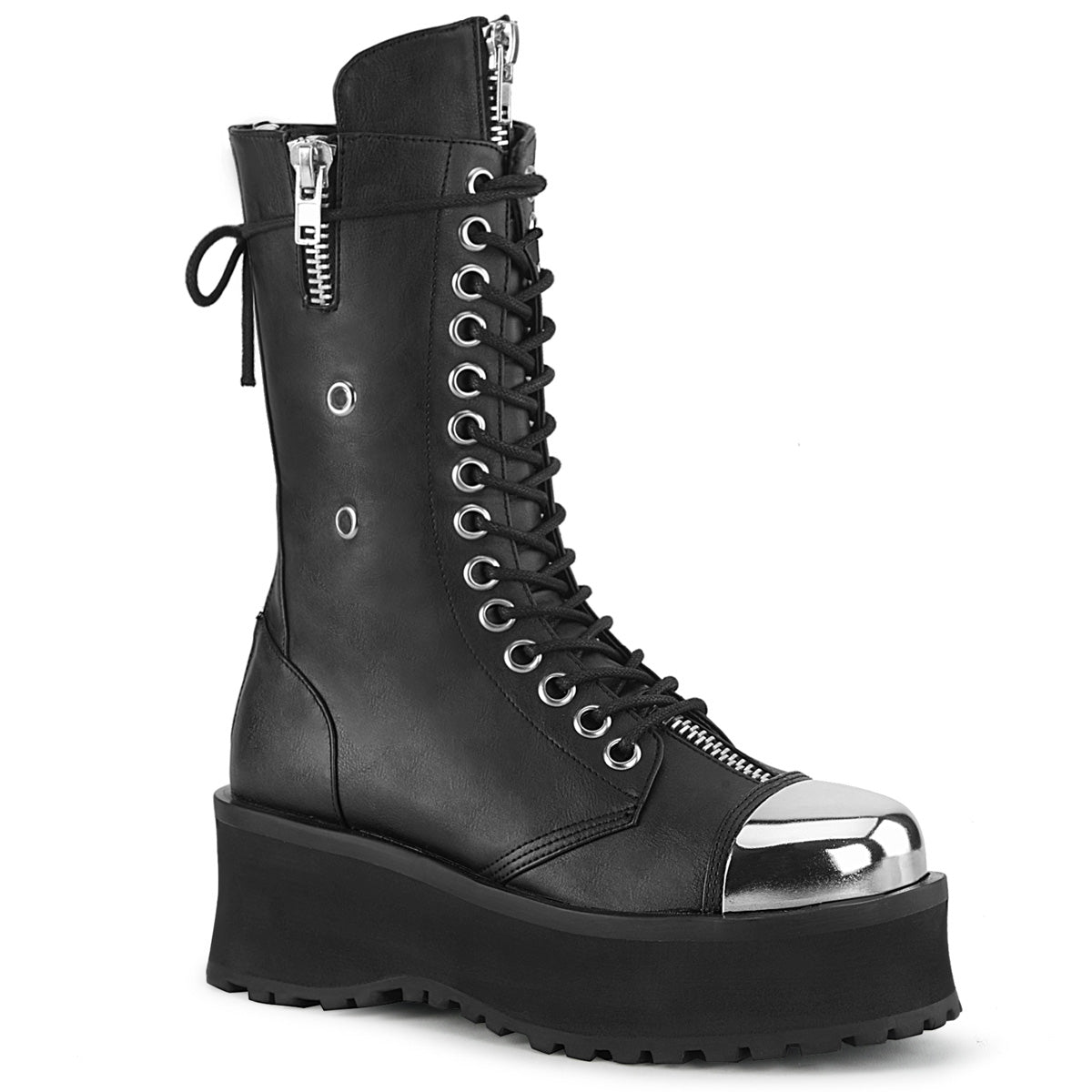 Demonia Gravedigger-14 - Blk Vegan Leather