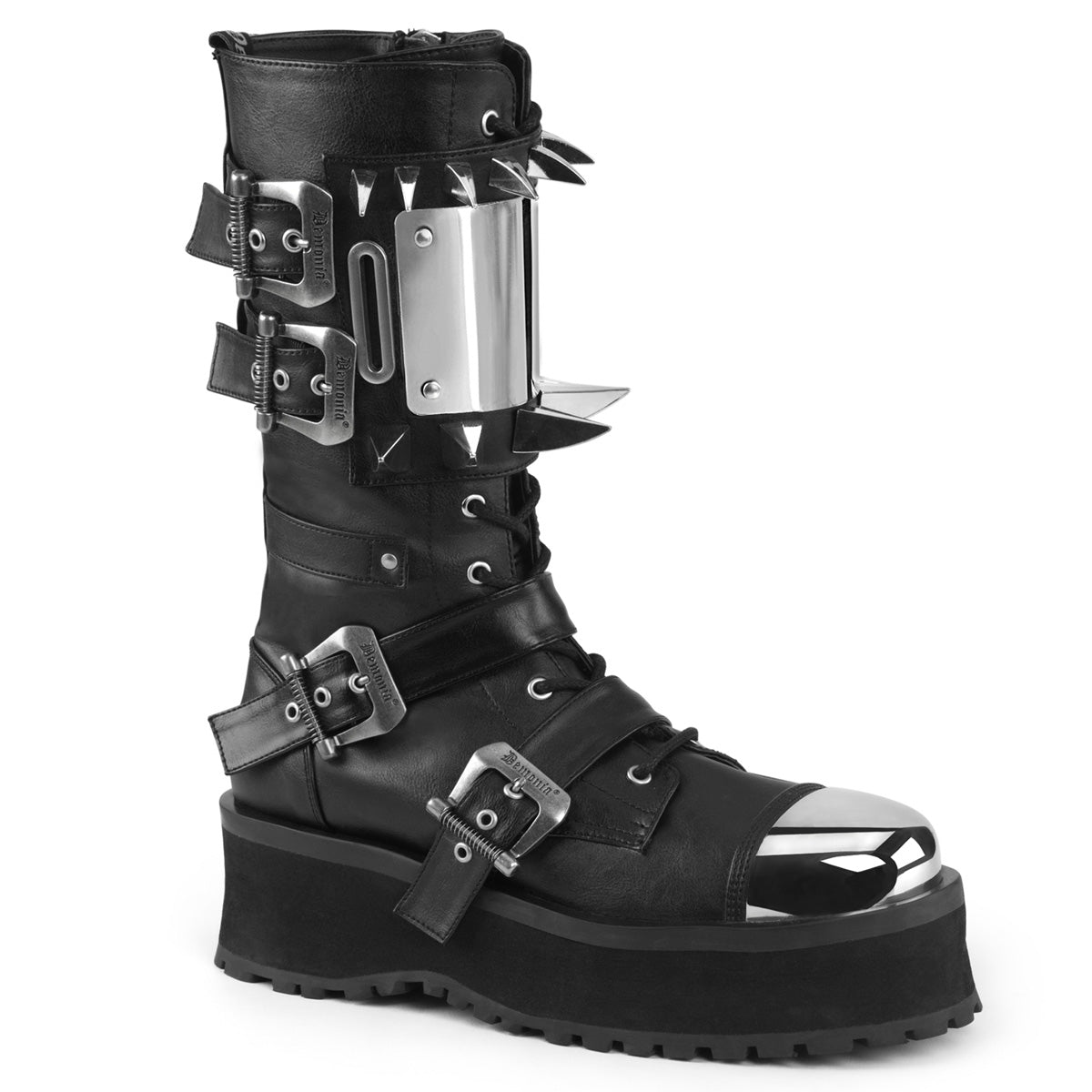 Demonia Gravedigger-250 - Blk Vegan Leather
