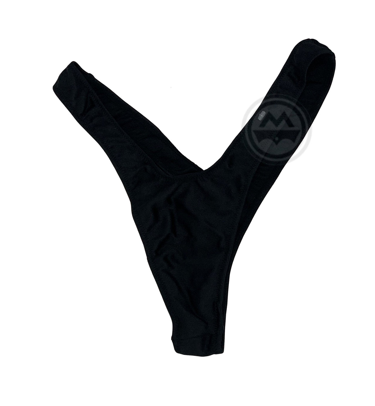 High Cut U-Back Thong (Side Ways Stretch) - Black