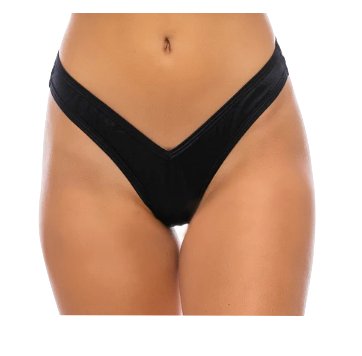 High Waist Scrunch Bottom Thong Black - Model Express VancouverBikini