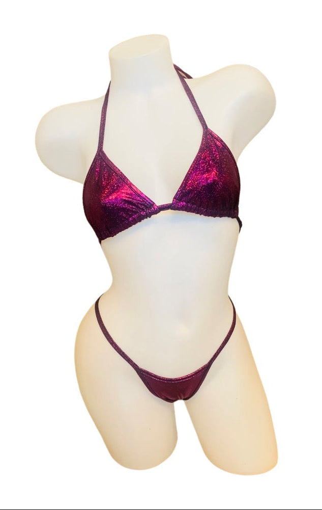 Holographic Triangle Top and Thong Purple - Model Express Vancouver
