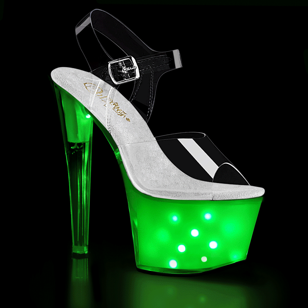 Pleasers Illuminator-708 - Clr/White Glow